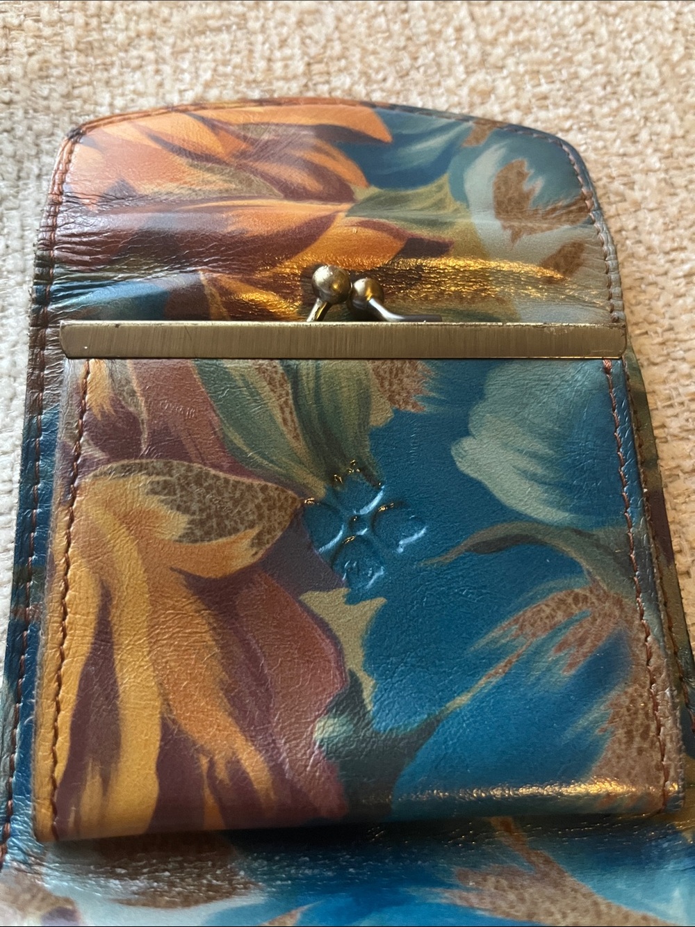 Patricia Nash Bi-Fold Leather Wallet in the vibrant Marigold Harvest seaso - Picture 5 of 10